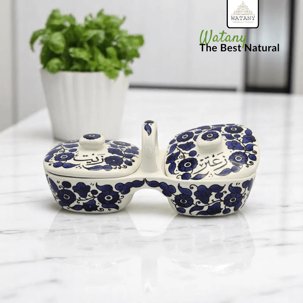 Olive Oil and Zaatar Plates Set 12×11.5×23.5 cm - Modern Hustle Marketplace