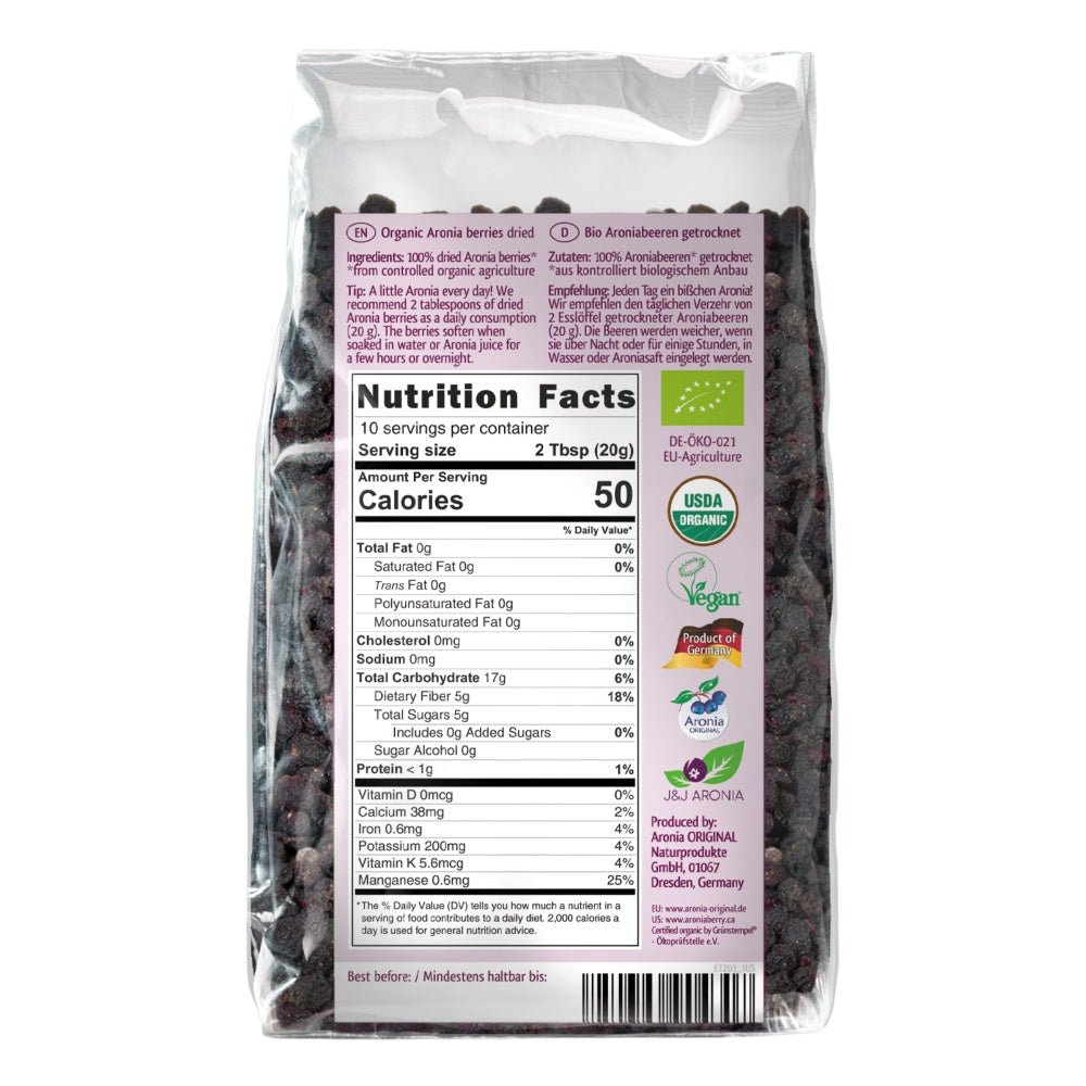 Organic Aronia Berries Dried 7.1 oz (200 g) - Modern Hustle Marketplace