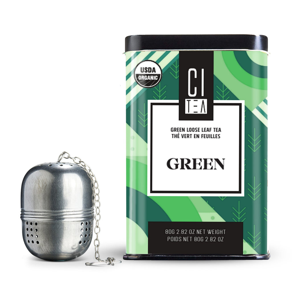 Organic Green Loose Leaf Tea with Teaball - 80g - Modern Hustle Marketplace