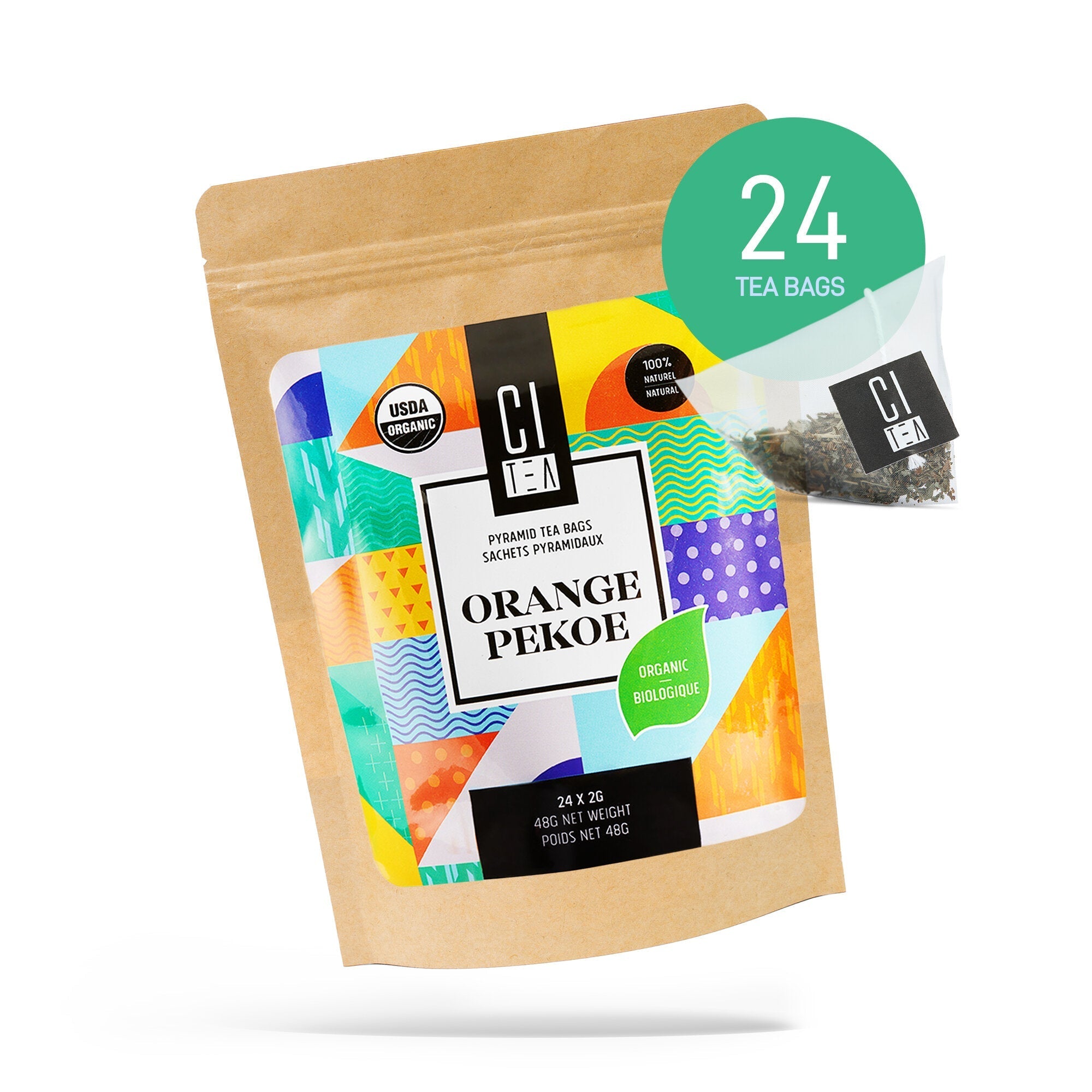 Organic Orange Pekoe - 24 Pyramid Tea Bags - Modern Hustle Marketplace