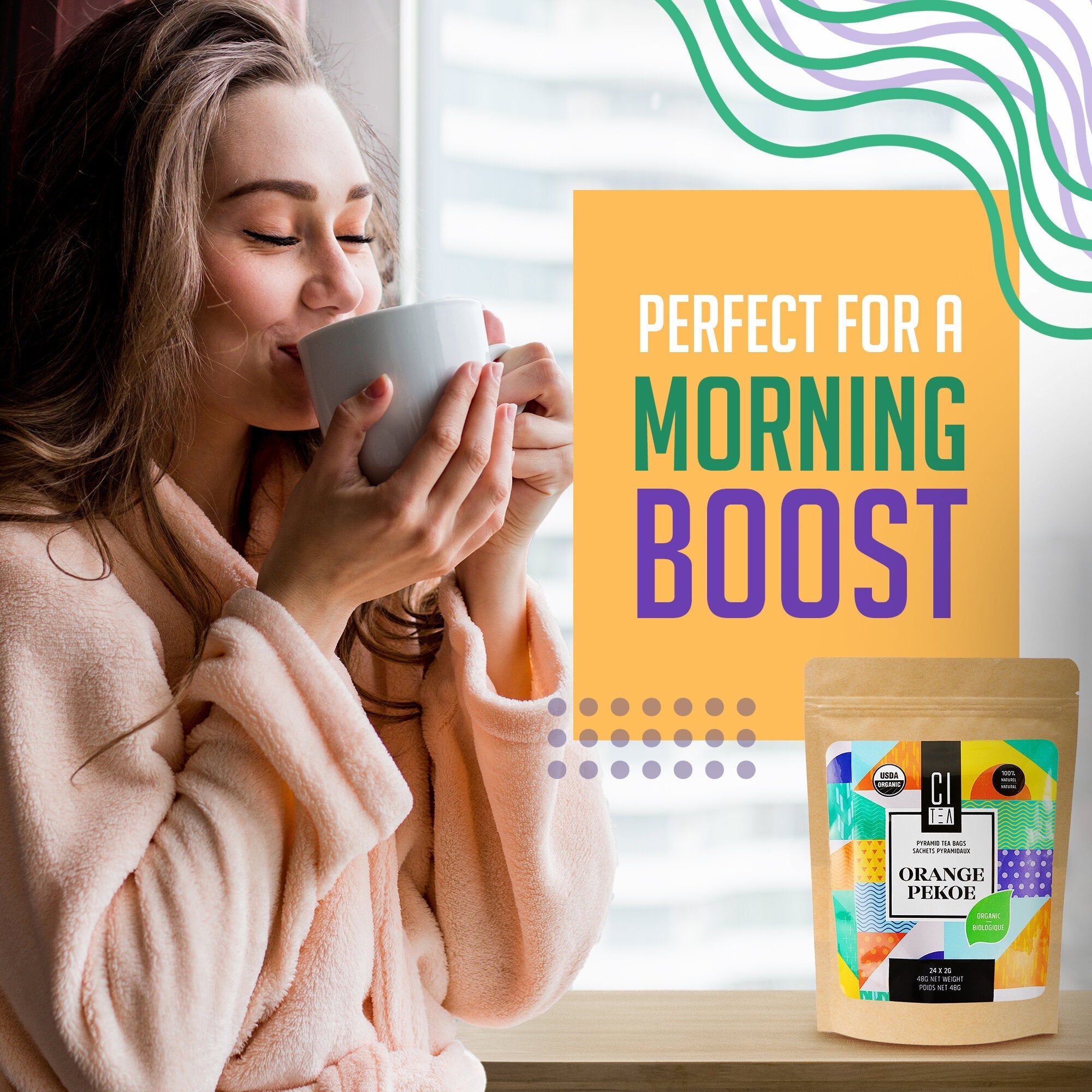 Organic Orange Pekoe - 24 Pyramid Tea Bags - Modern Hustle Marketplace