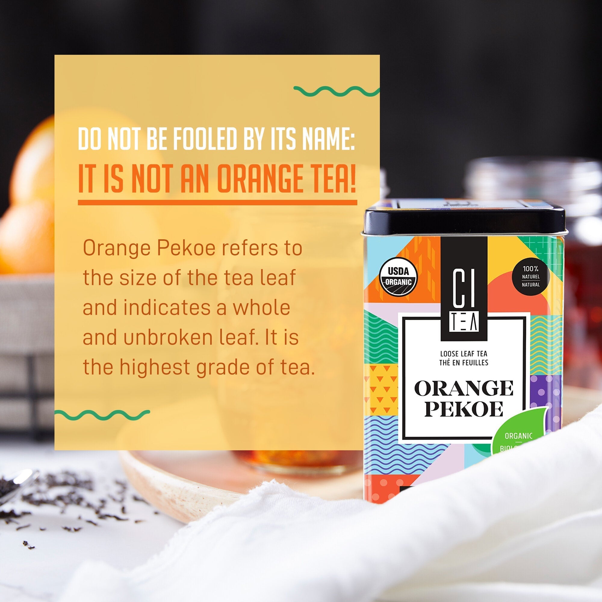 Organic Orange Pekoe Black Loose Leaf Tea with Teaball - 80g - Modern Hustle Marketplace