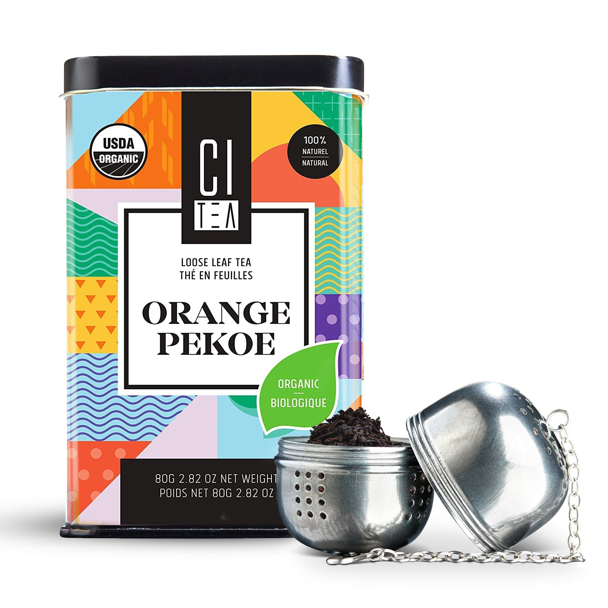 Organic Orange Pekoe Black Loose Leaf Tea with Teaball - 80g - Modern Hustle Marketplace