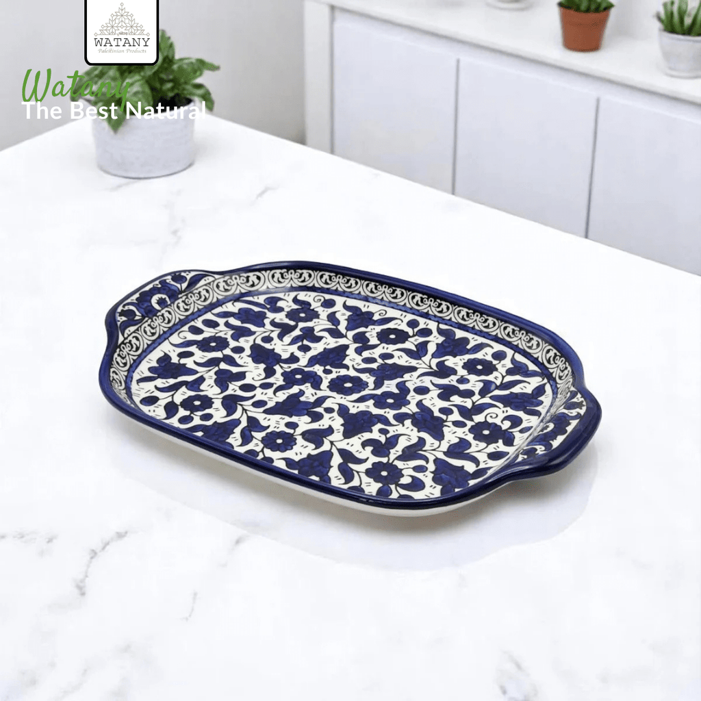 Palestinian Ceramic Serving Plate 24×34×7 cm - Modern Hustle Marketplace