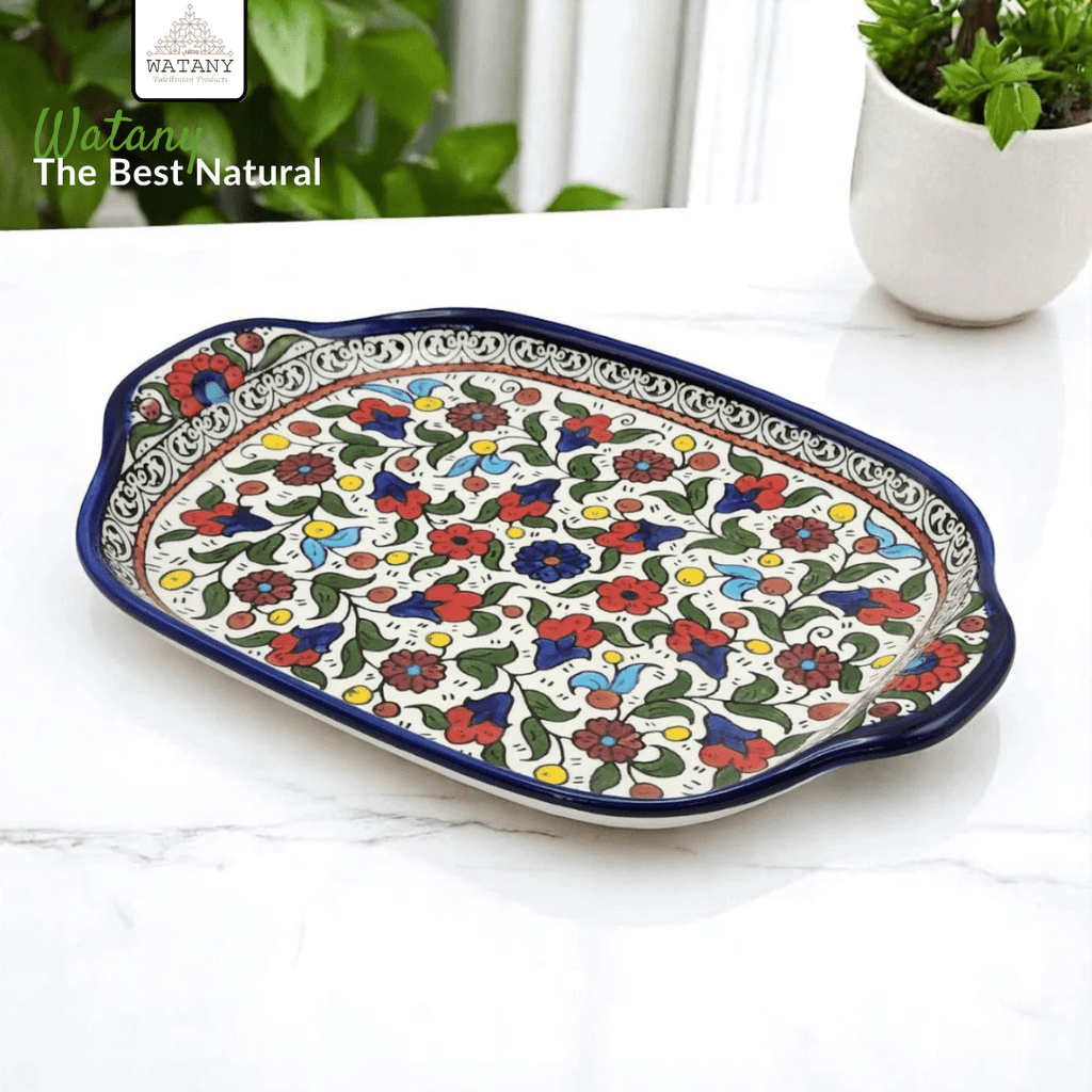 Palestinian Ceramic Serving Plate 24×34×7 cm - Modern Hustle Marketplace