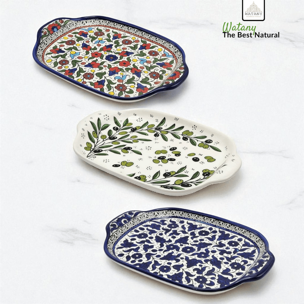Palestinian Ceramic Serving Plate 24×34×7 cm - Modern Hustle Marketplace