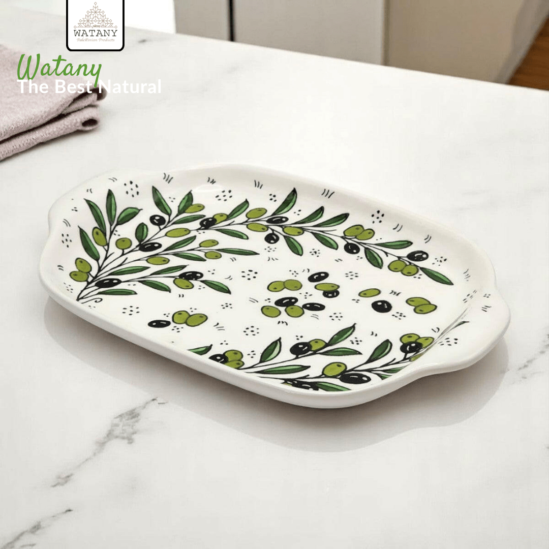 Palestinian Ceramic Serving Plate 24×34×7 cm - Modern Hustle Marketplace