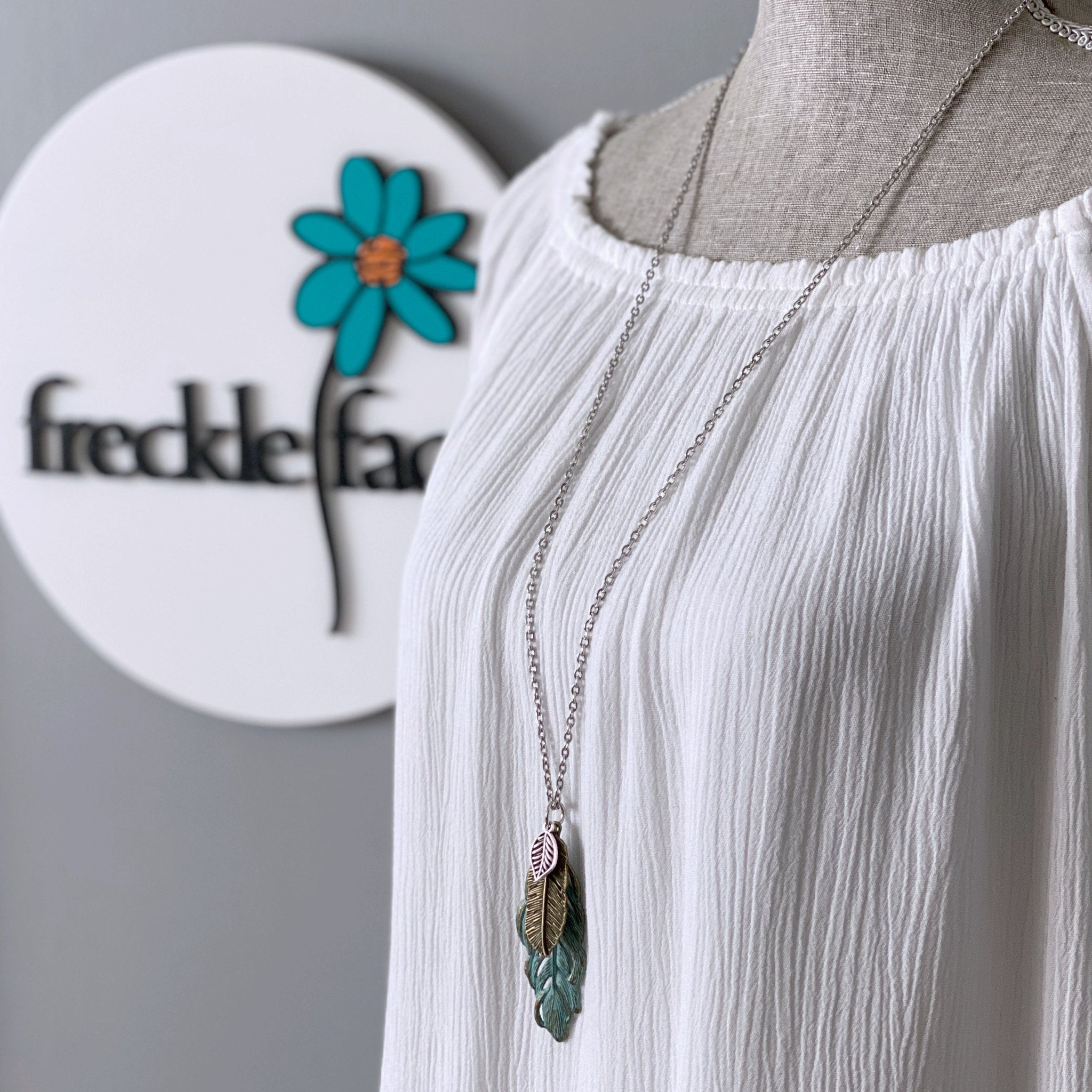 Patina Feather Necklace - Modern Hustle Marketplace