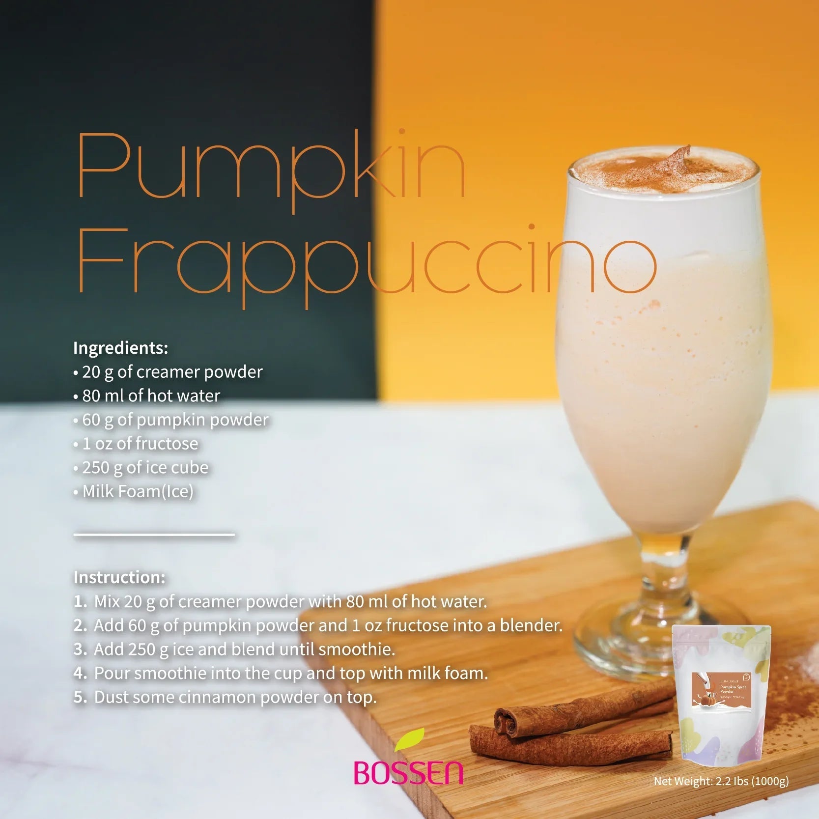 Pumpkin Spice Beverage Mix | All in One | NEW | 2.2 Lbs. Bag - Bossen Canada - Modern Hustle Marketplace