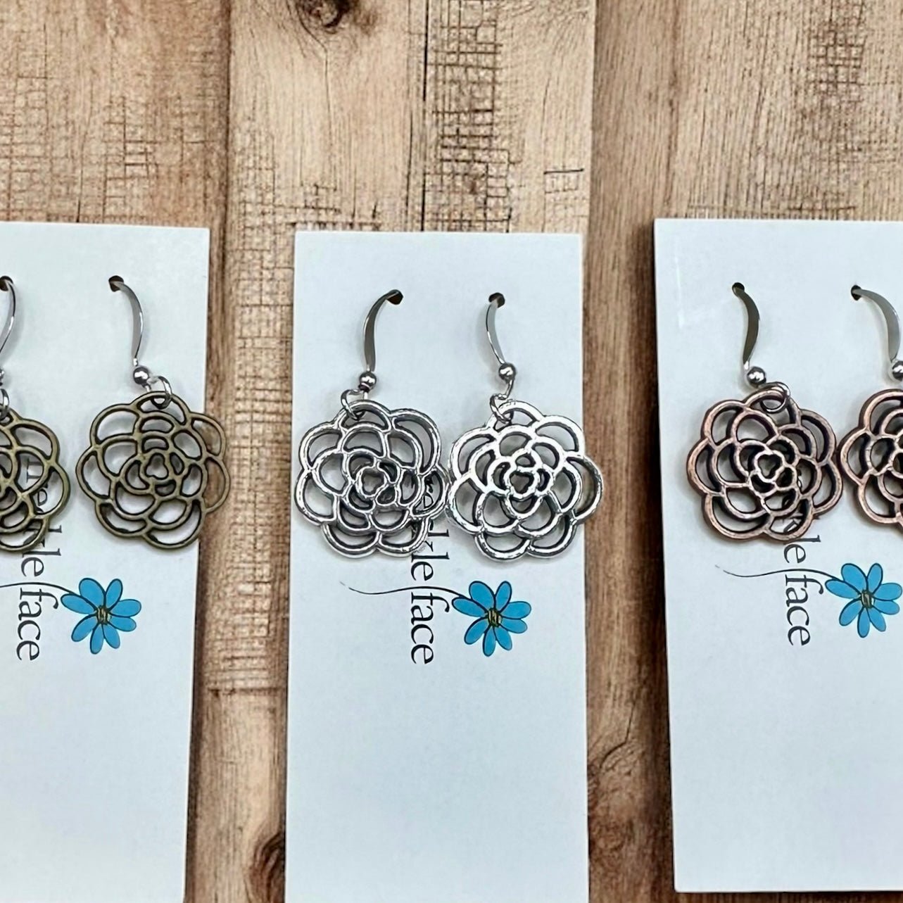 Rose Flower Earrings - Modern Hustle Marketplace