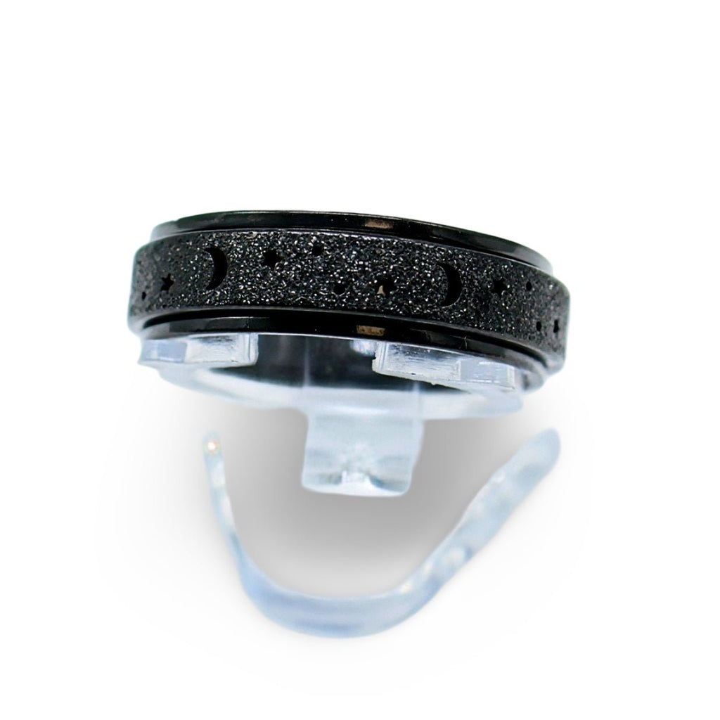 Rotating Ring - Stress Anxiety Relief - Stainless Steel - Moon and Star - Modern Hustle Marketplace