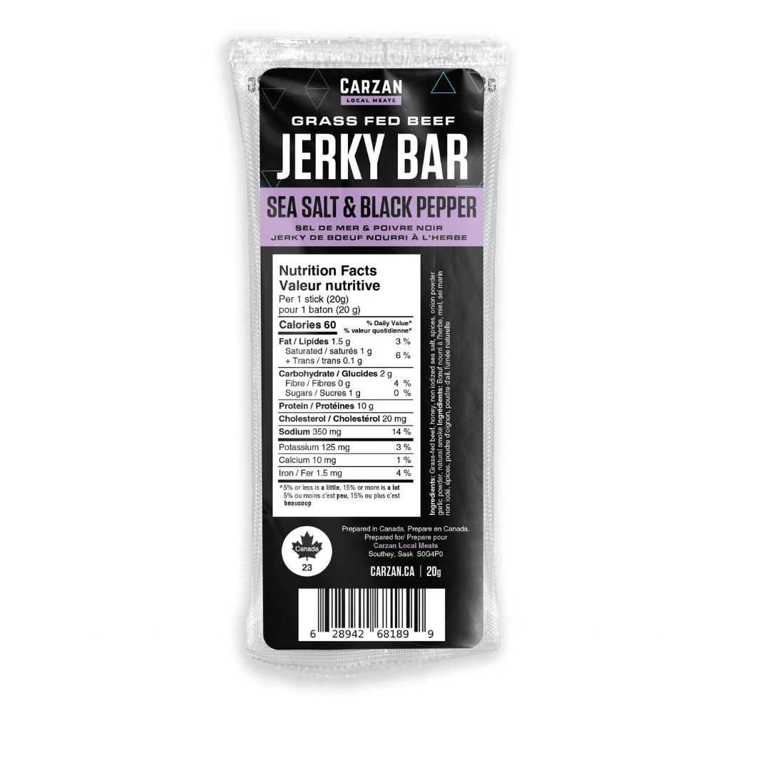 Sea Salt & Black Pepper Grass - Fed Beef Jerky Bars - Modern Hustle Marketplace