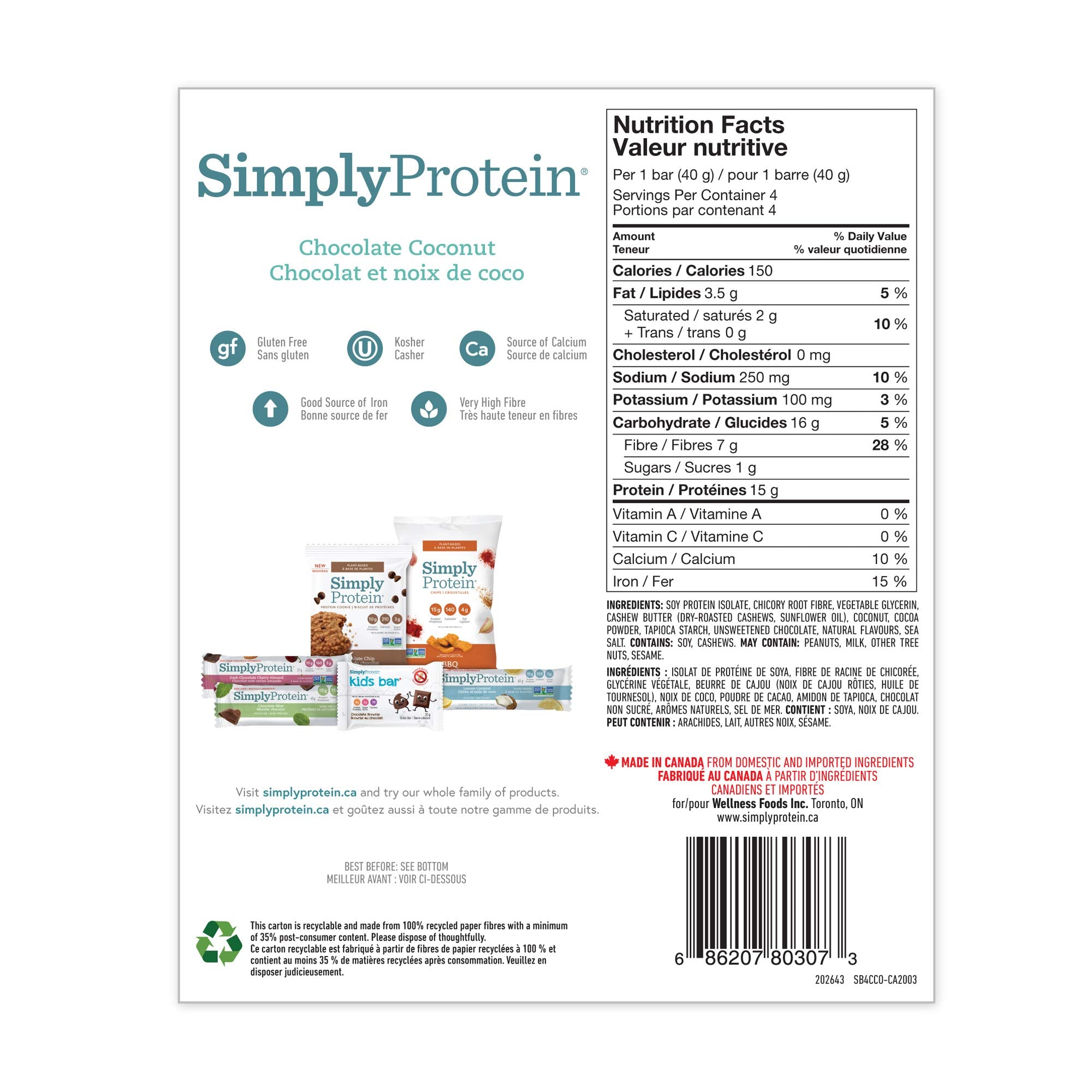 SimplyProtein - Chocolate Coconut (4pk) - Modern Hustle Marketplace