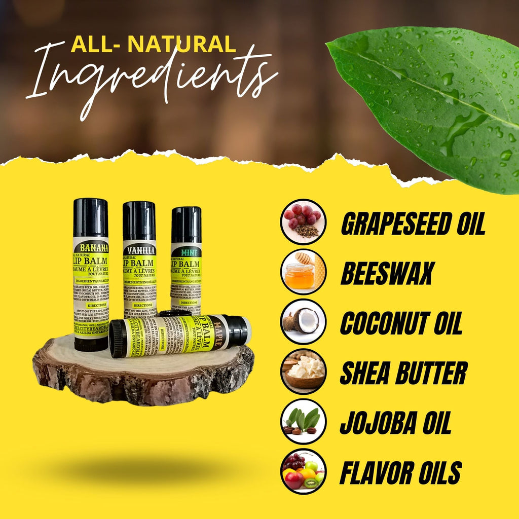 Soothing & Nourishing Lip Balm (4.5g) – Banana, Vanilla, Mint & Maple Flavors | Natural Hydrating Lip Care - Modern Hustle Marketplace