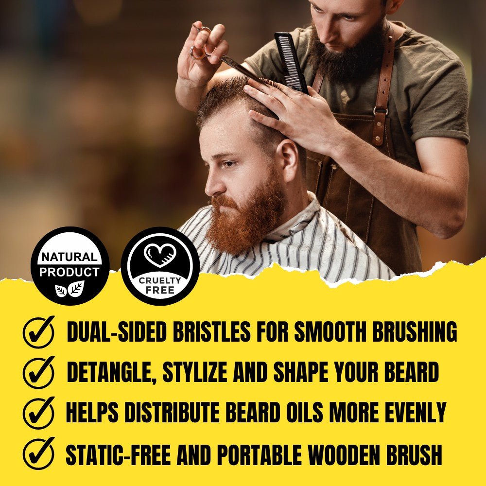 SoulStroker Premium Beard Brush – Dual Bristle Grooming Brush for Styling & Conditioning - Modern Hustle Marketplace