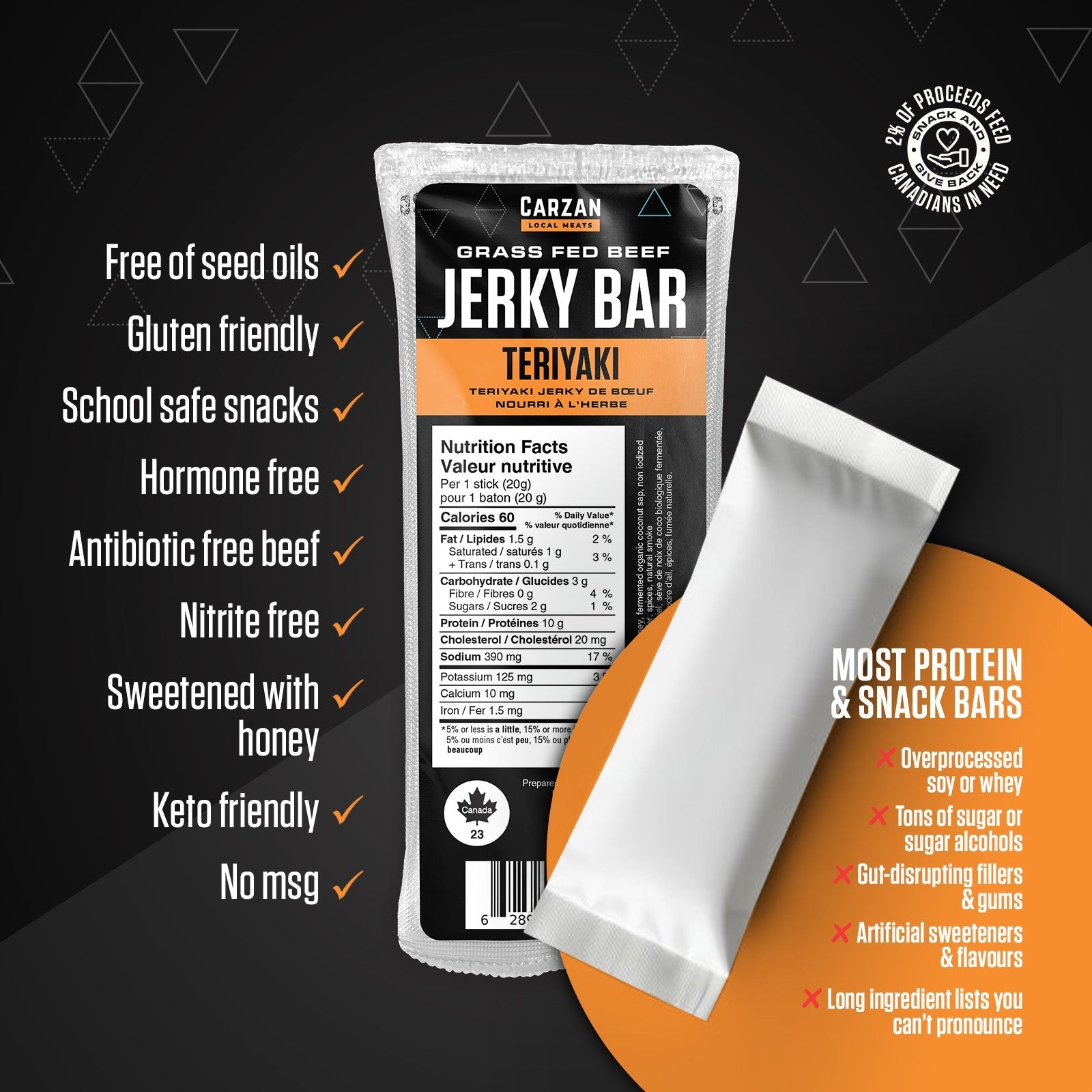 Teriyaki Grass - Fed Beef Jerky Bars - Modern Hustle Marketplace