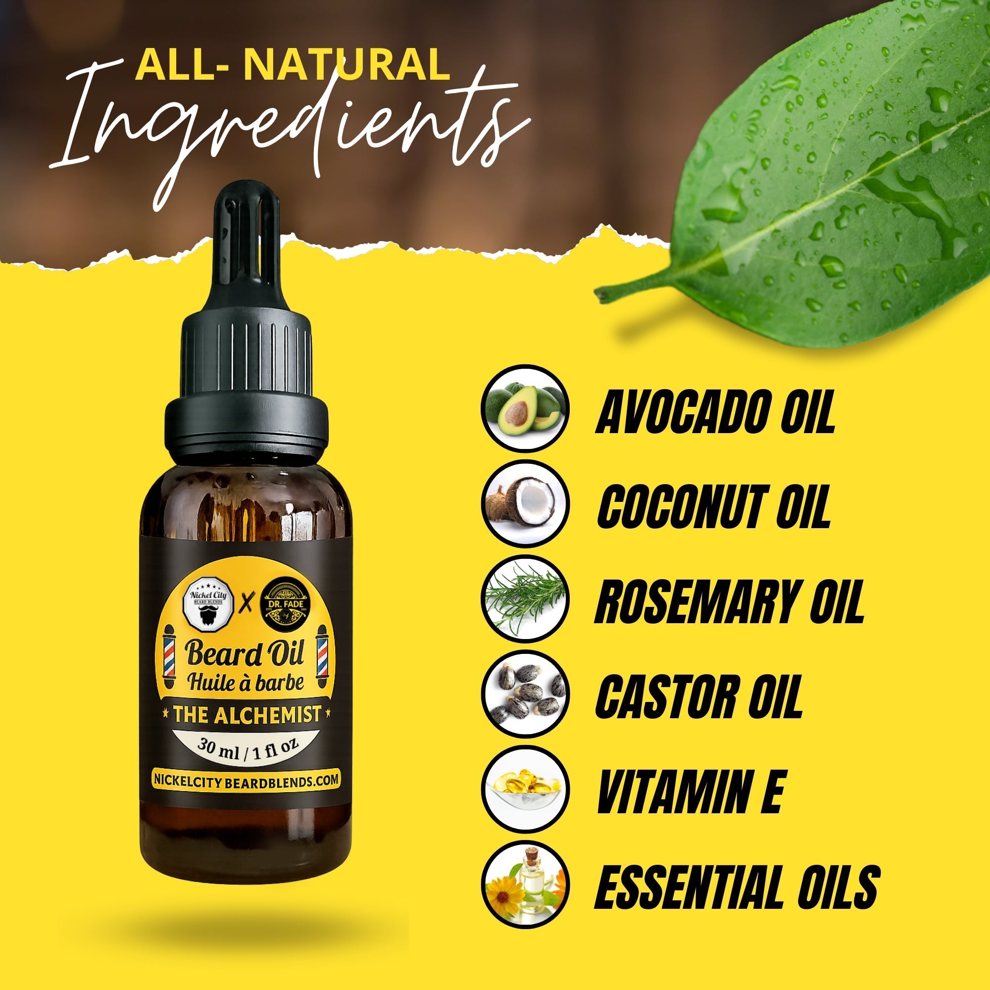 The Alchemist Beard Oil (30ml) – Bay Rum, Sandalwood & Patchouli | Classic Barbershop Scent | Premium Conditioning Beard Oil | Toronto's Celebrity Barber Dr. Fade Collaboration - Modern Hustle Marketplace