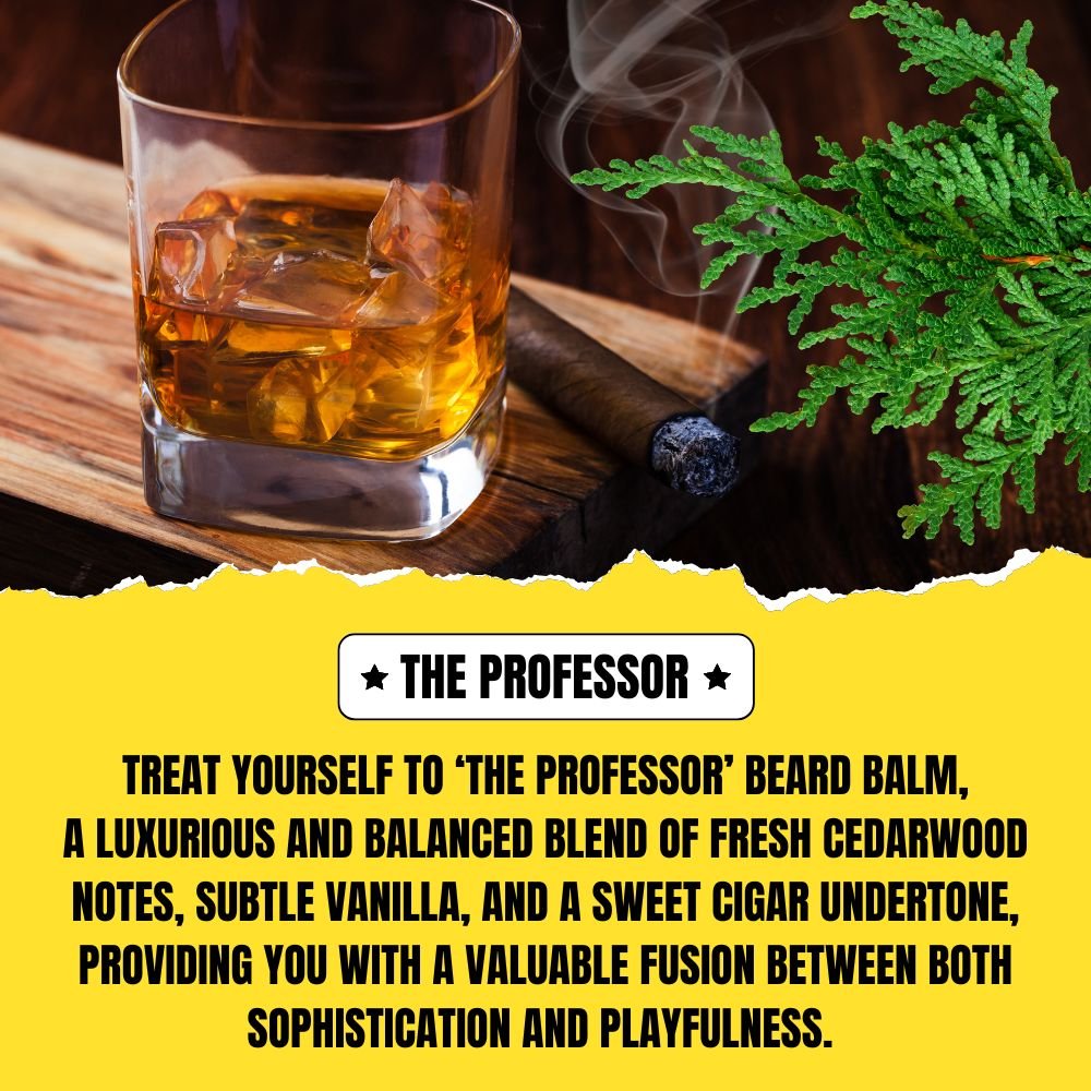 The Professor Beard Balm (56g) – Cedarwood, Vanilla & Sweet Cigar | Strong Hold & Conditioning Balm | Dr. Chris Schneider Collaboration - Modern Hustle Marketplace