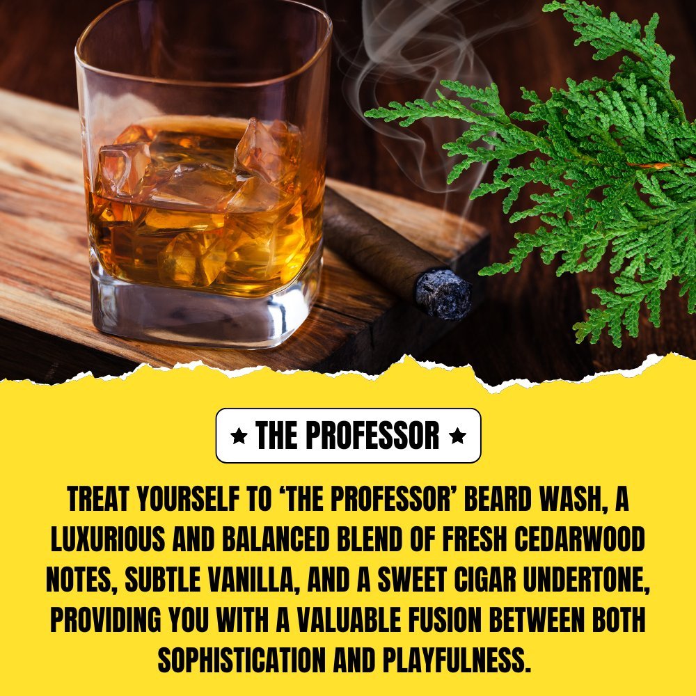 The Professor Beard Wash (150ml) – Cedarwood, Vanilla & Sweet Cigar | Gentle Beard Shampoo & Cleanser | Dr. Chris Schneider Collaboration - Modern Hustle Marketplace