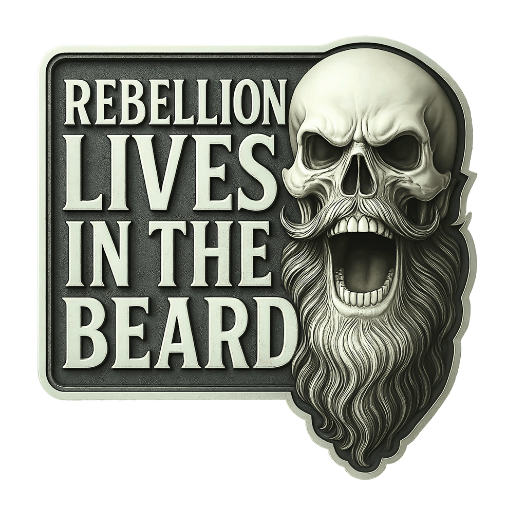 The “Rebellion Lives In The Beard” Decal (10”x10”) – Premium Laminated Vinyl | Die - Cut Skull & Beard Design | Weatherproof Vehicle Sticker | Collector Series - Modern Hustle Marketplace