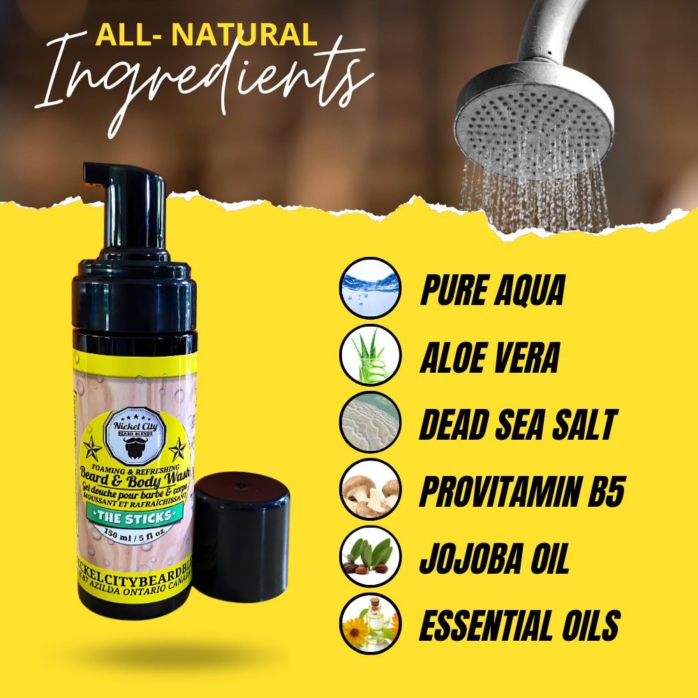 The Sticks Beard Wash (150ml) – Cedarwood & Tropical Citrus Scent | Refreshing Beard Shampoo & Cleanser - Modern Hustle Marketplace