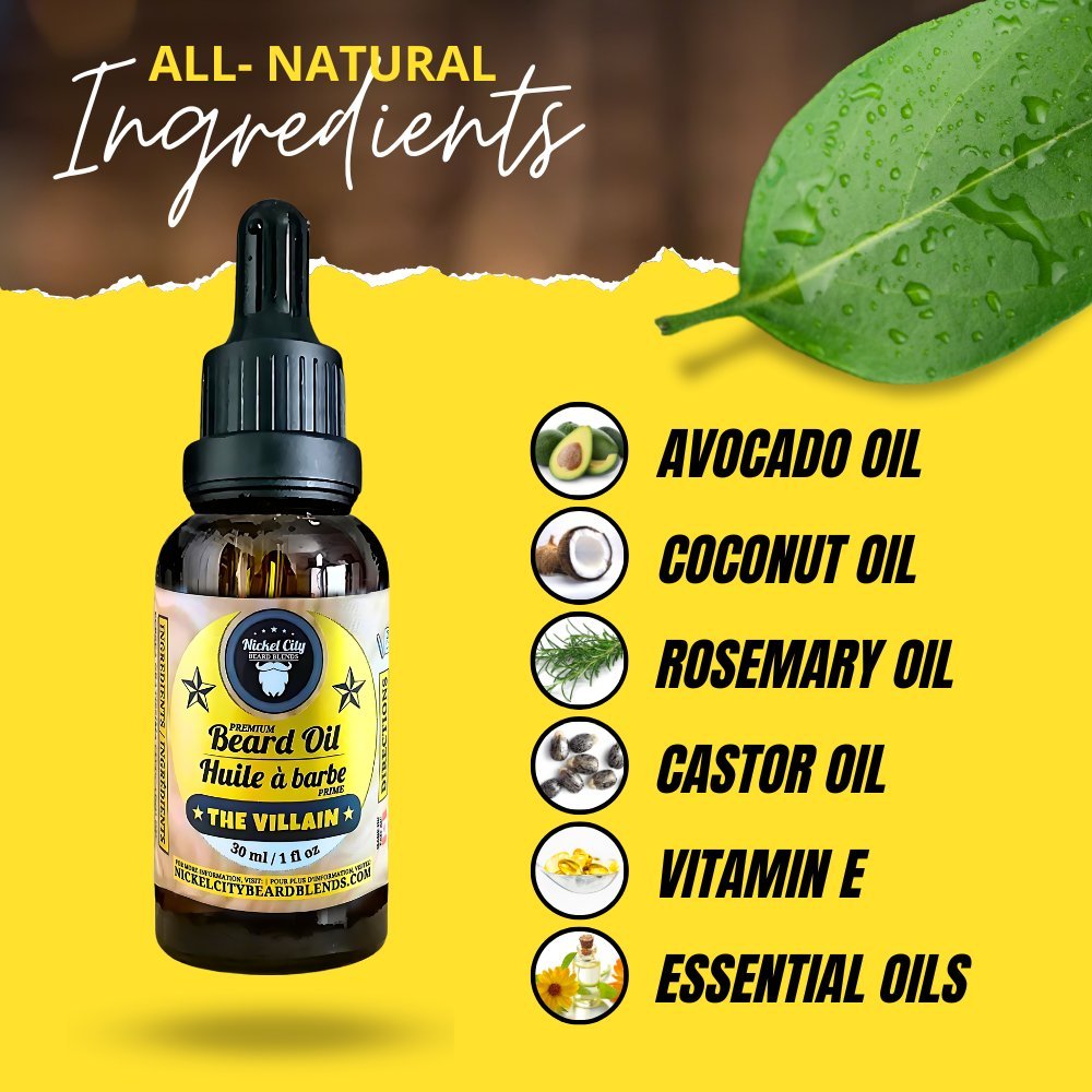 The Villain Beard Oil (30ml) – Spiced Tobacco, Fresh Leather, Cognac & Bourbon with Creamy Vanilla | Premium Conditioning Beard Oil - Modern Hustle Marketplace