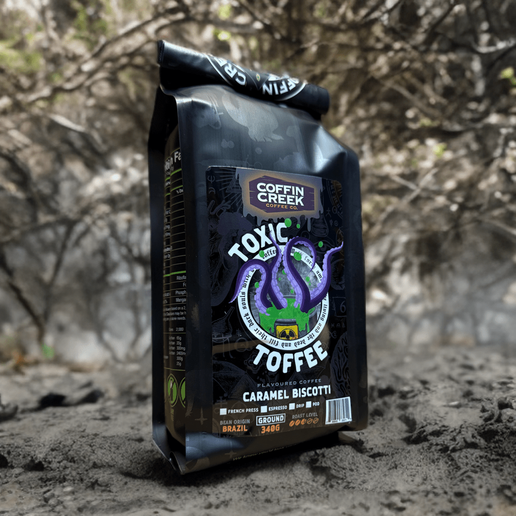 Toxic Toffee - Caramel Biscotti Flavor: Whole Bean - Modern Hustle Marketplace