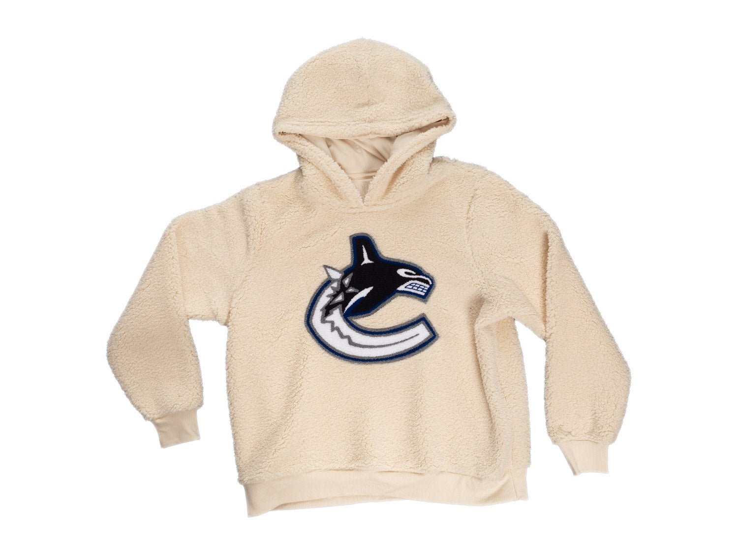 Vancouver Canucks Ladies Sherpa Hoodie with Premium Chenille Logo - Modern Hustle Marketplace