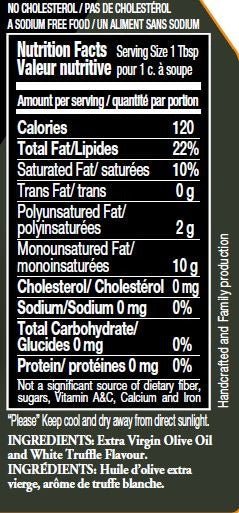 White Truffle Oil 250 ml - First Cold Pressed, Non GMO, - Modern Hustle Marketplace