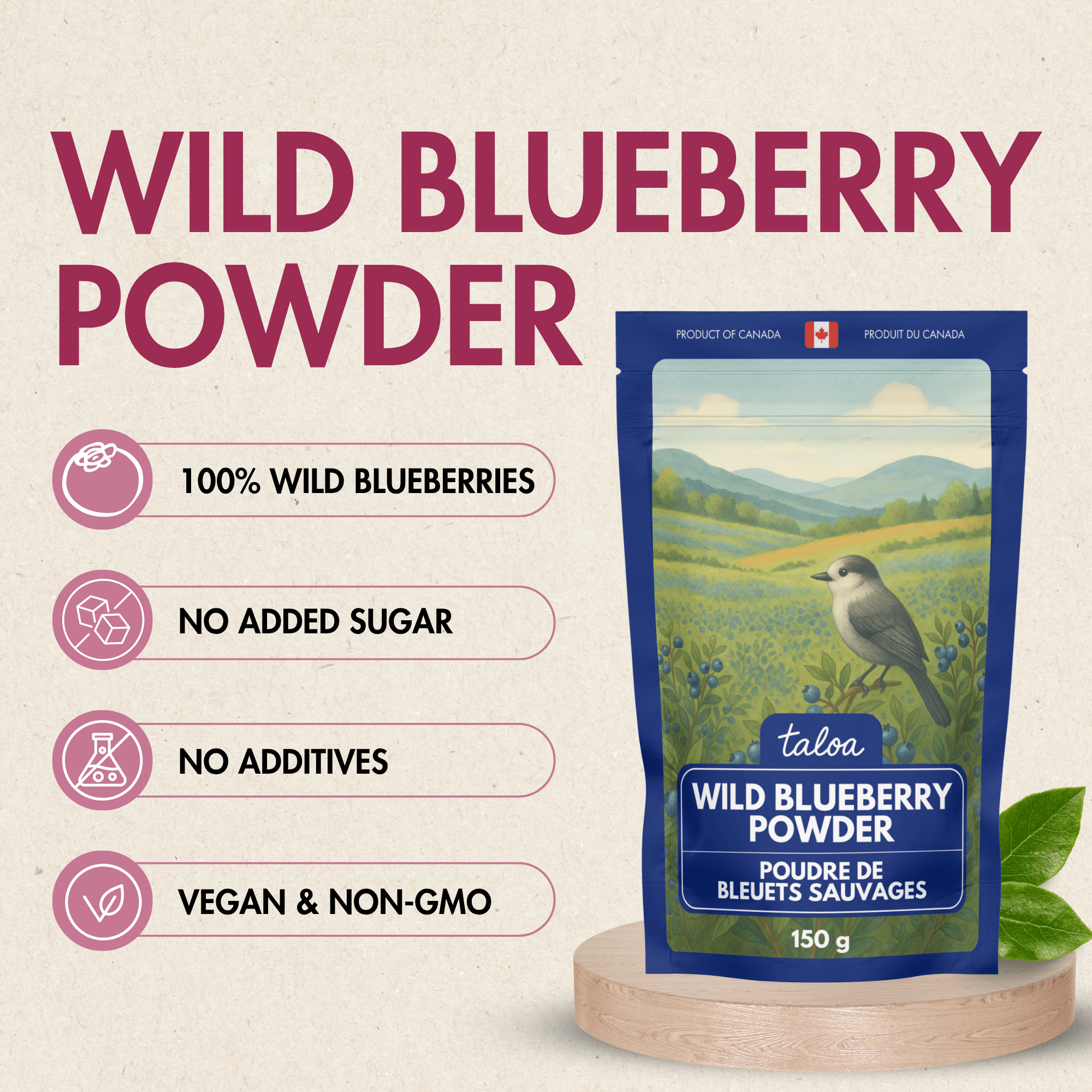 Wild Blueberry Powder 150 g - Made in Canada - Modern Hustle Marketplace