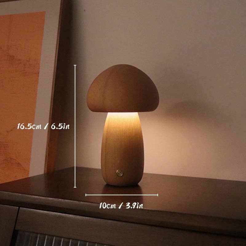 Wooden Mushroom Lamp: Light Brown (Large) - Modern Hustle Marketplace