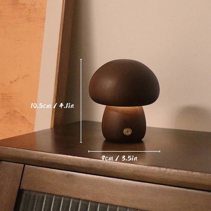 Wooden Mushroom Lamp: Light Brown (Large) - Modern Hustle Marketplace