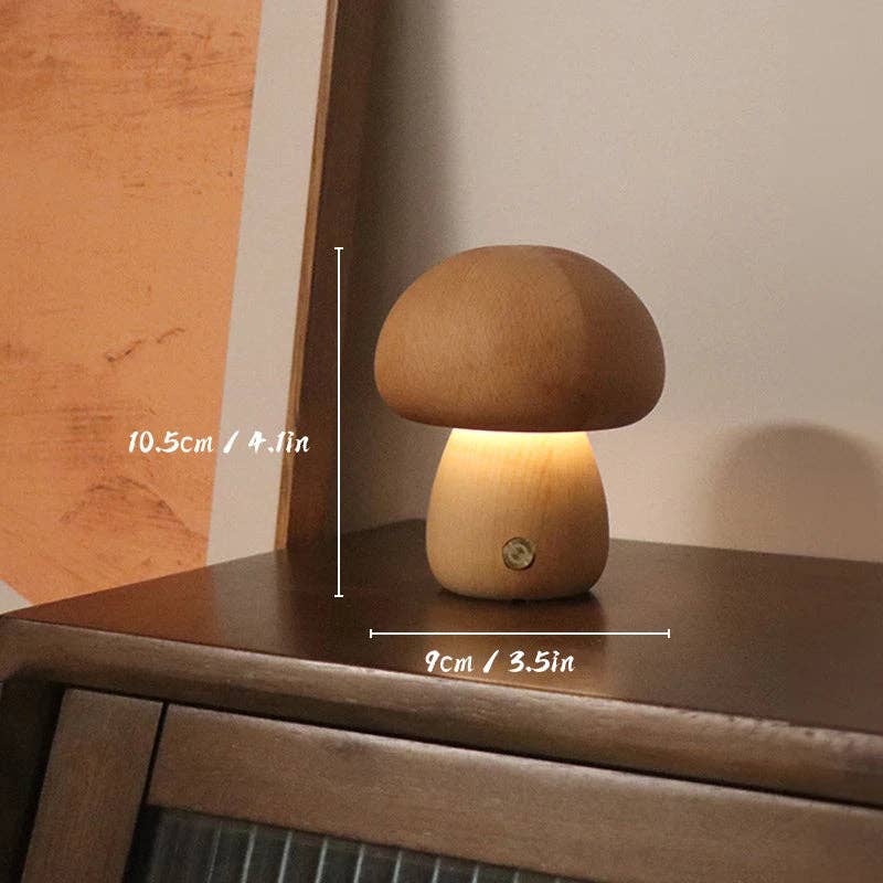 Wooden Mushroom Lamp: Light Brown (Small) - Modern Hustle Marketplace