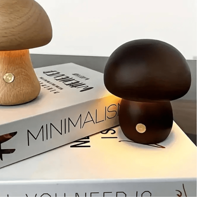 Wooden Mushroom Lamp: Light Brown (Small) - Modern Hustle Marketplace